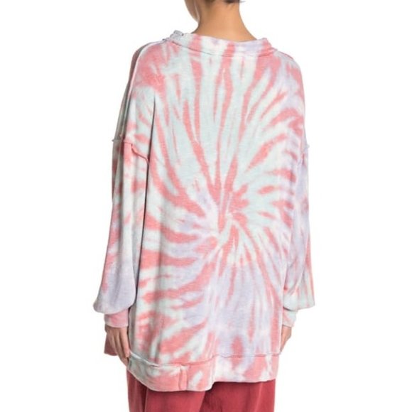 Free People Urban Outfitters Tie-Dye Knit Drawstring Sweater - Picture 2 of 12